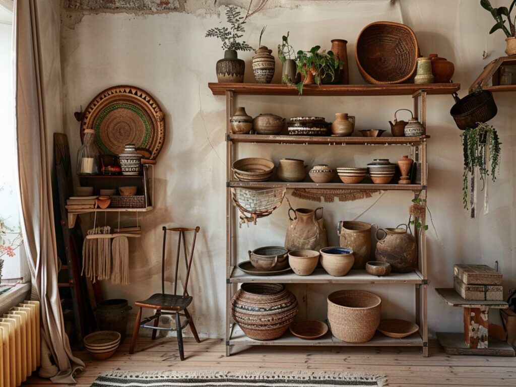 Jakie półki najlepiej pasują do małych przestrzeni w stylu boho