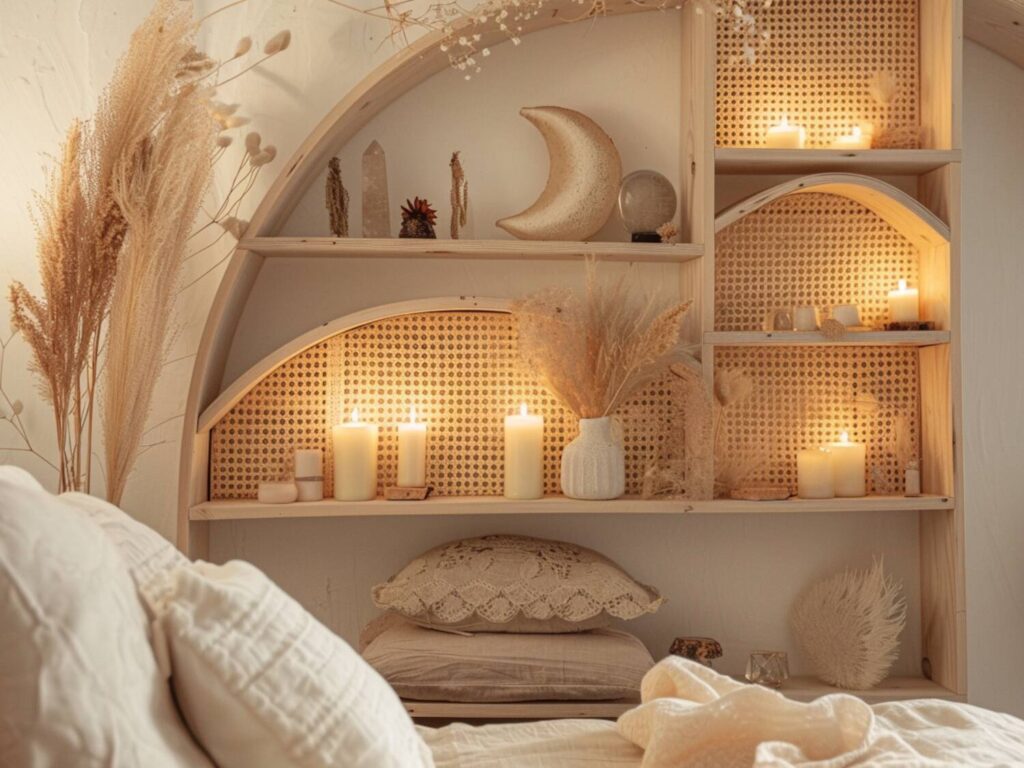 Jakie półki najlepiej pasują do małych przestrzeni w stylu boho