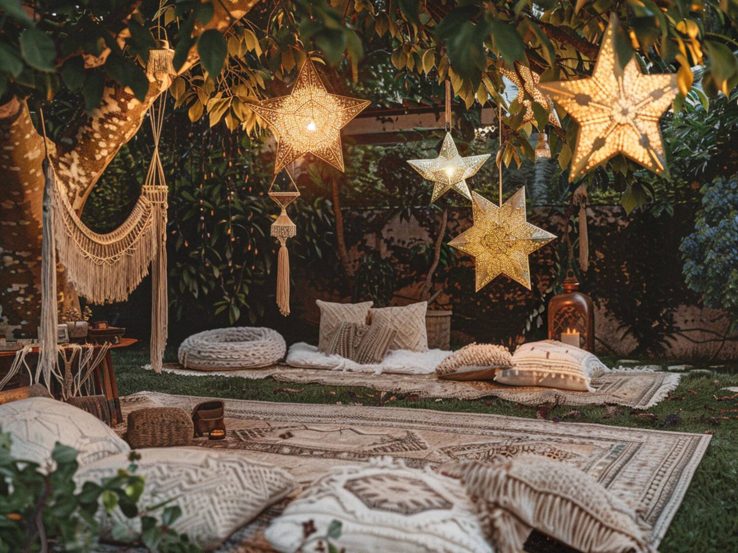 Jak urządzić ogród w stylu boho z lampami solarnymi o nietypowych kształtach