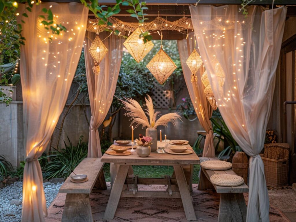 Jak urządzić ogród w stylu boho z lampami solarnymi o nietypowych kształtach