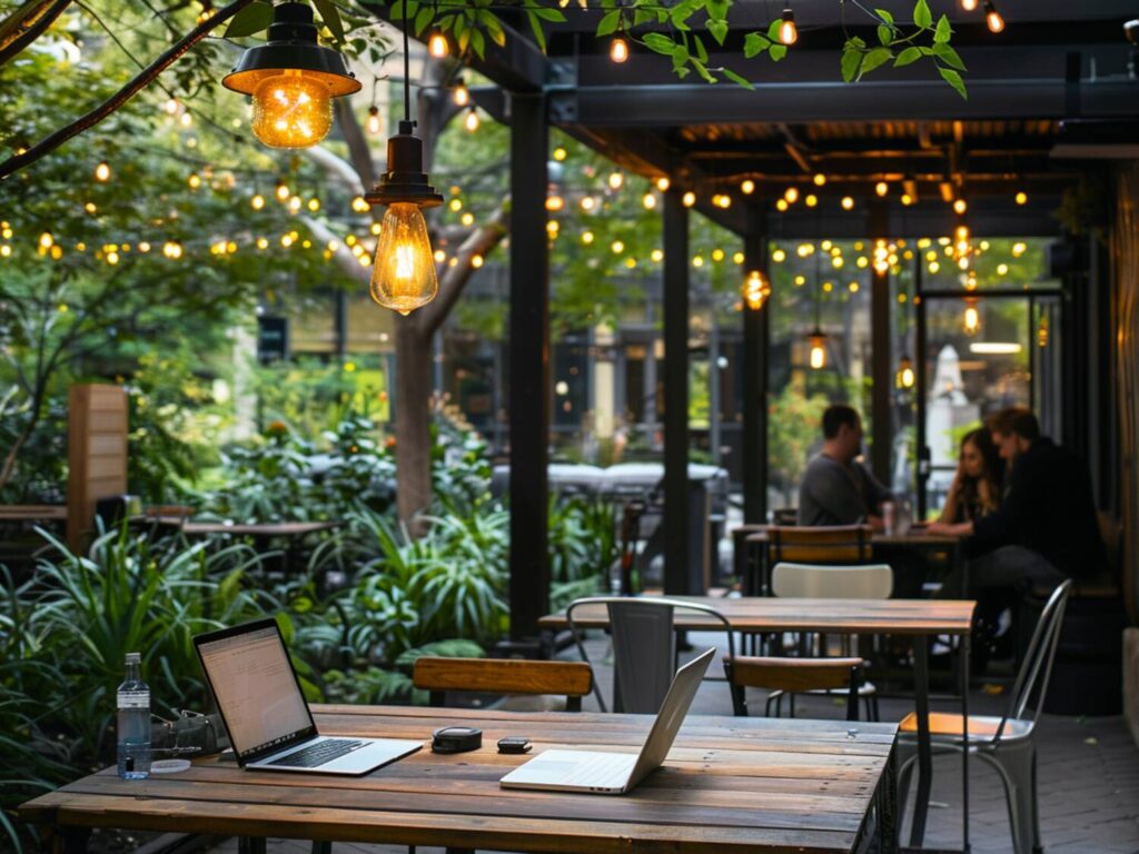 jakie oświetlenie LED wybrać do przestrzeni coworkingowych na świeżym powietrzu