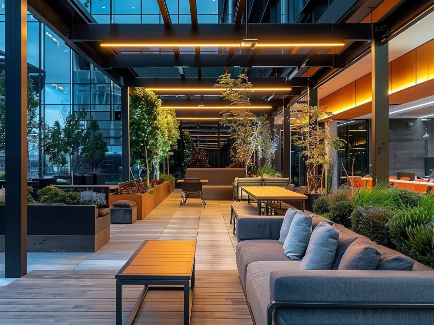 jakie oświetlenie LED wybrać do przestrzeni coworkingowych na świeżym powietrzu