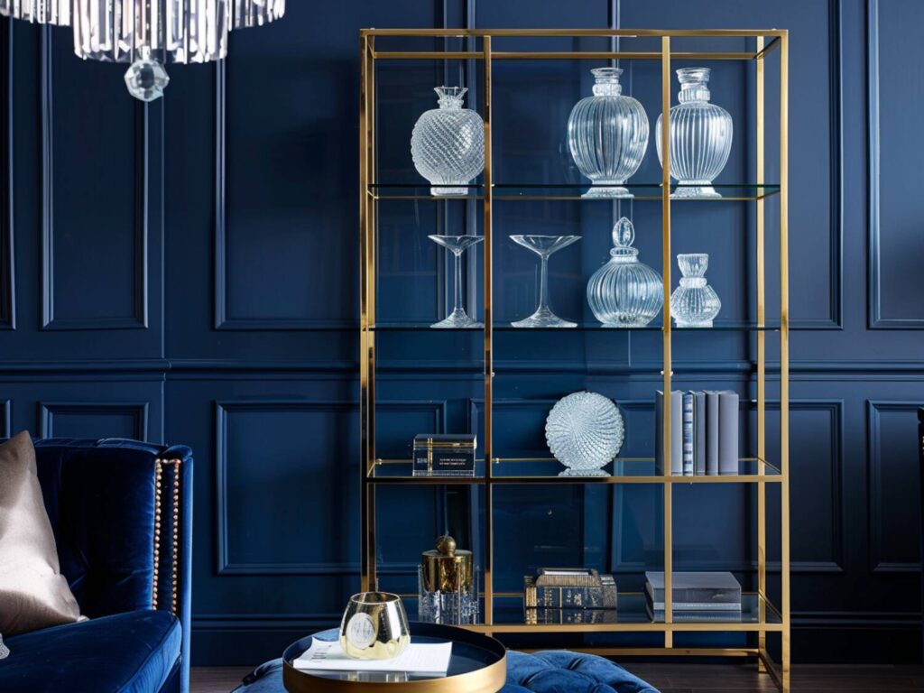 Jak wybrać regały do salonu w stylu glamour