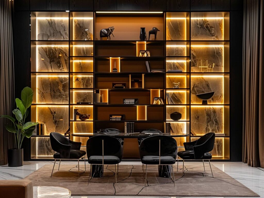 Jak wybrać regały do salonu w stylu glamour