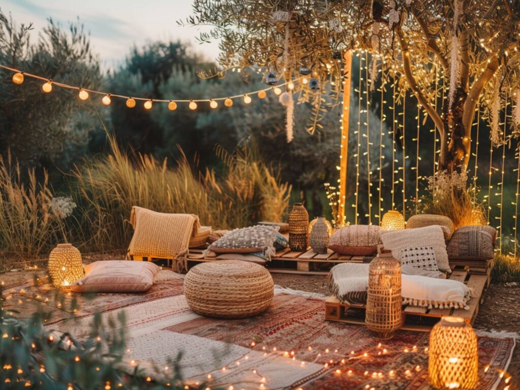 Jak zaaranżować ogród w stylu boho z lampami LED w naturalnych odcieniach