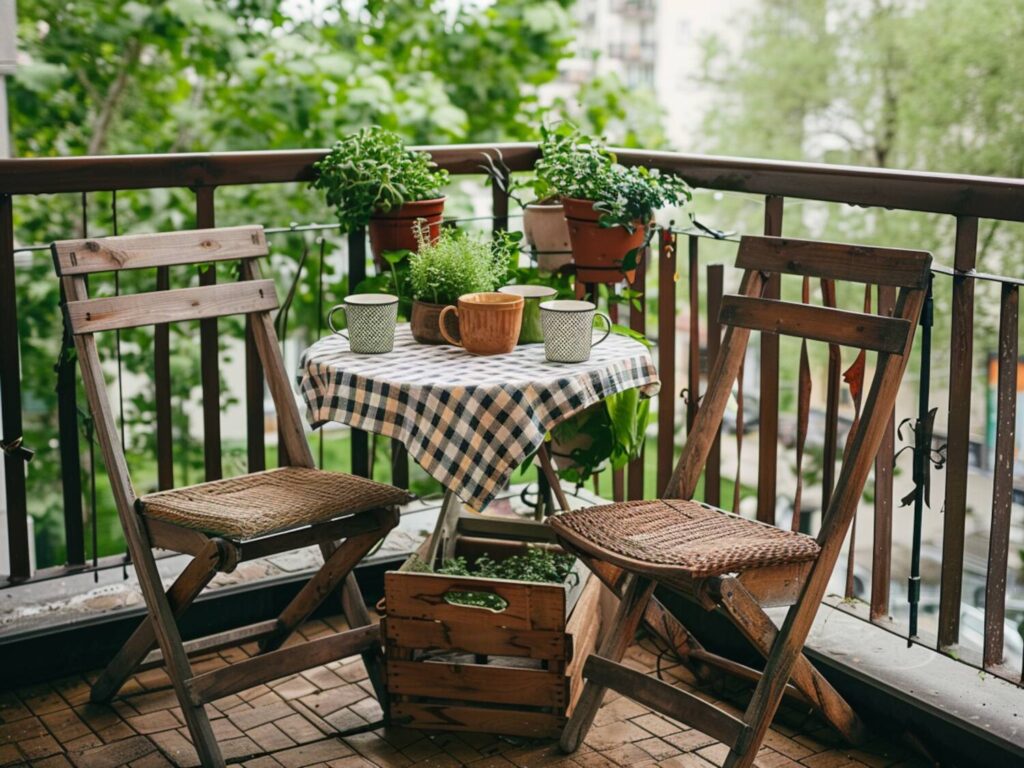 10 inspiracji na urządzenie balkonu z dodatkami w stylu rustykalnym