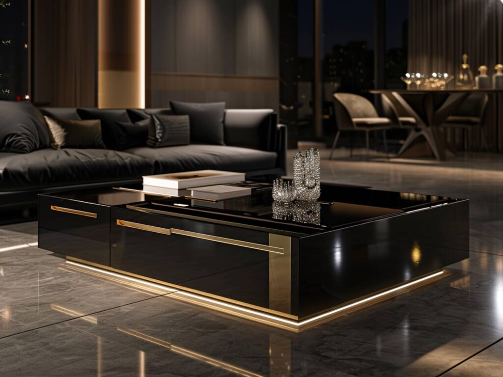 Najlepsze stoliki kawowe w stylu glamour z funkcją przechowywania