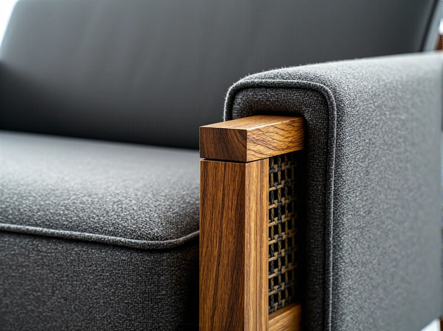 Aksamitna sofa w głębokim kolorze na tle eleganckiej ściany, symbol luksusu i komfortu.