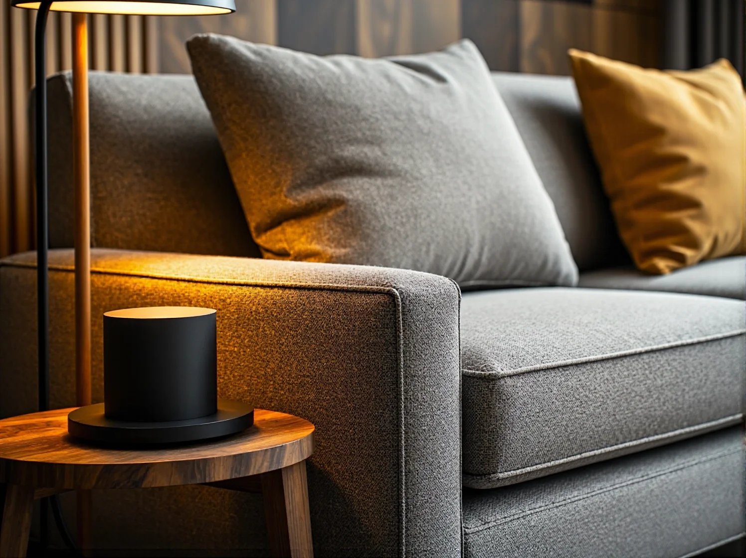 Ciepła barwa światła LED na ciemnej fasadzie nowoczesnego domu