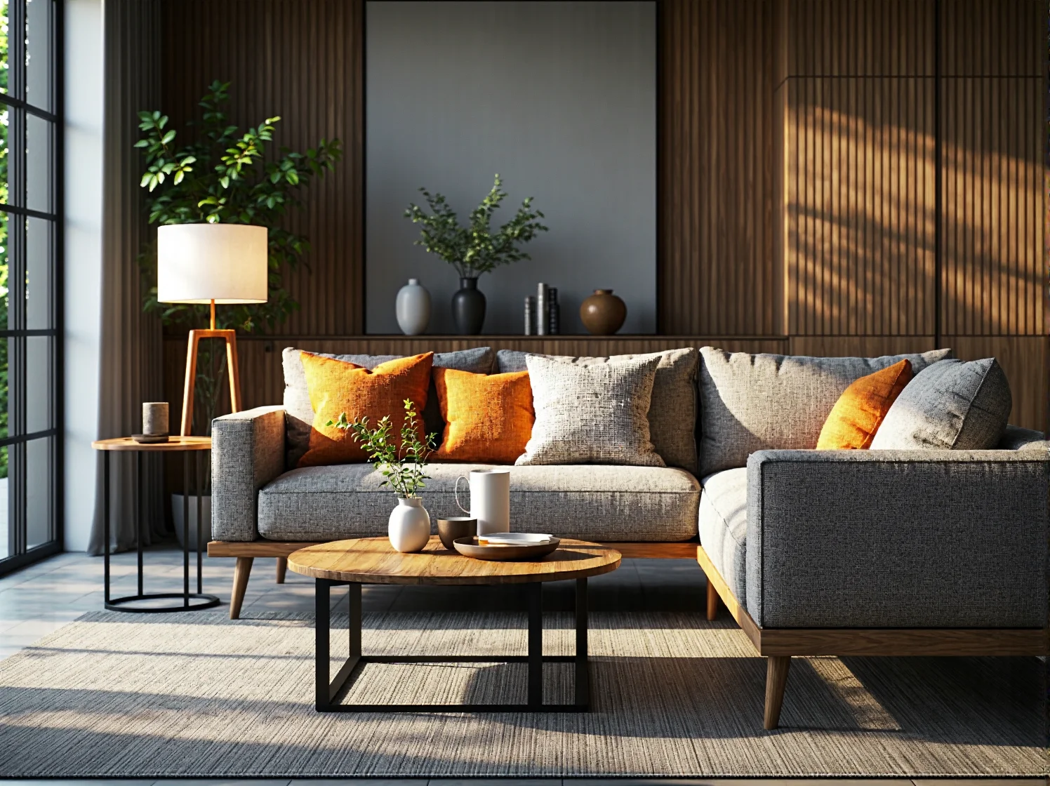 Geometryczne oprawy solarne w strefie relaksu przy modernistycznym basenie