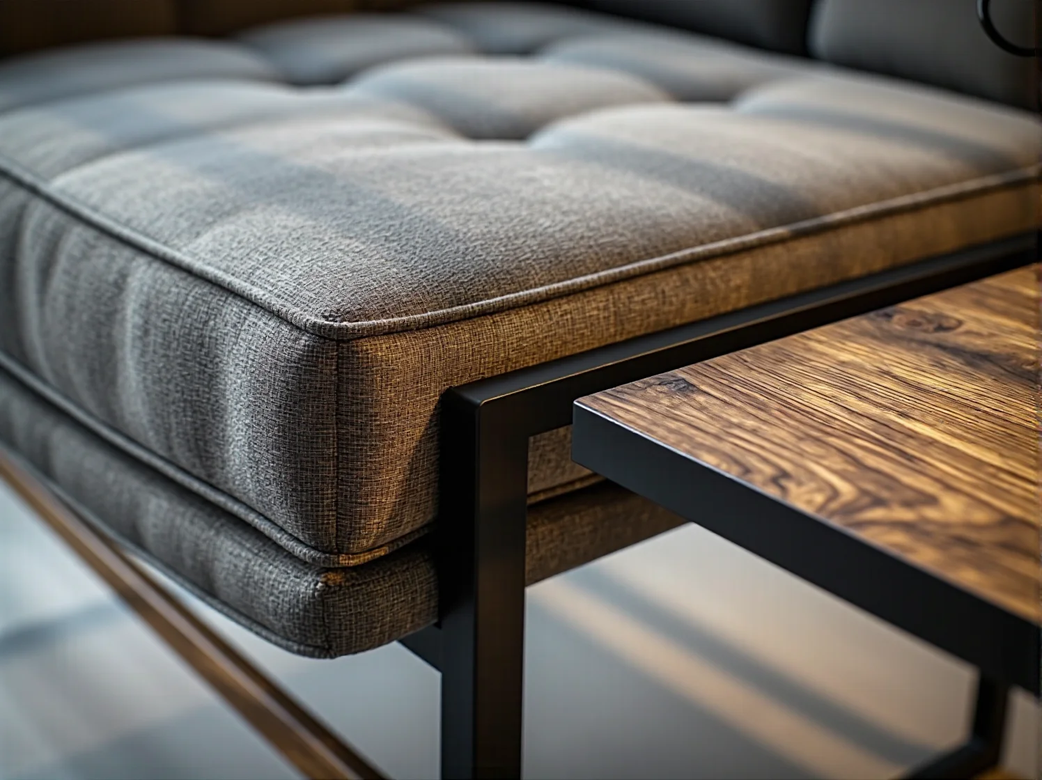 Bar w kawiarni loftowej z surową cegłą, starym drewnem i wiszącymi lampami.