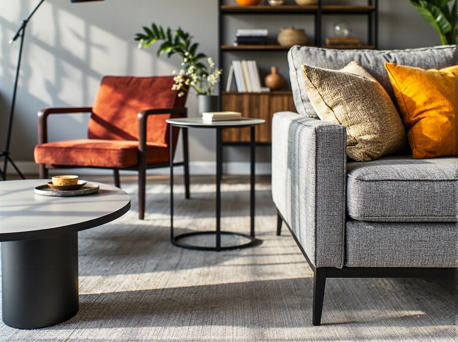 Połączenie bieli i szarości w luksusowej sypialni glamour z pikowanym łóżkiem