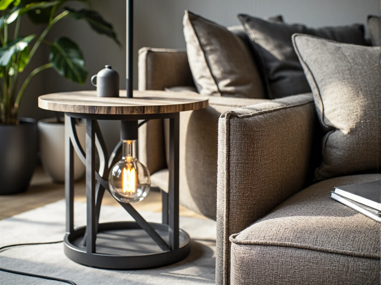 Drewniane meble kolonialne na tarasie z egzotycznymi roślinami i dekoracjami