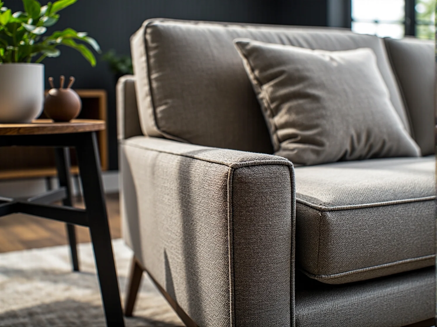 Przytulna jadalnia w kuchni z dębowym stołem i jasnymi krzesłami w stylu skandynawskim.