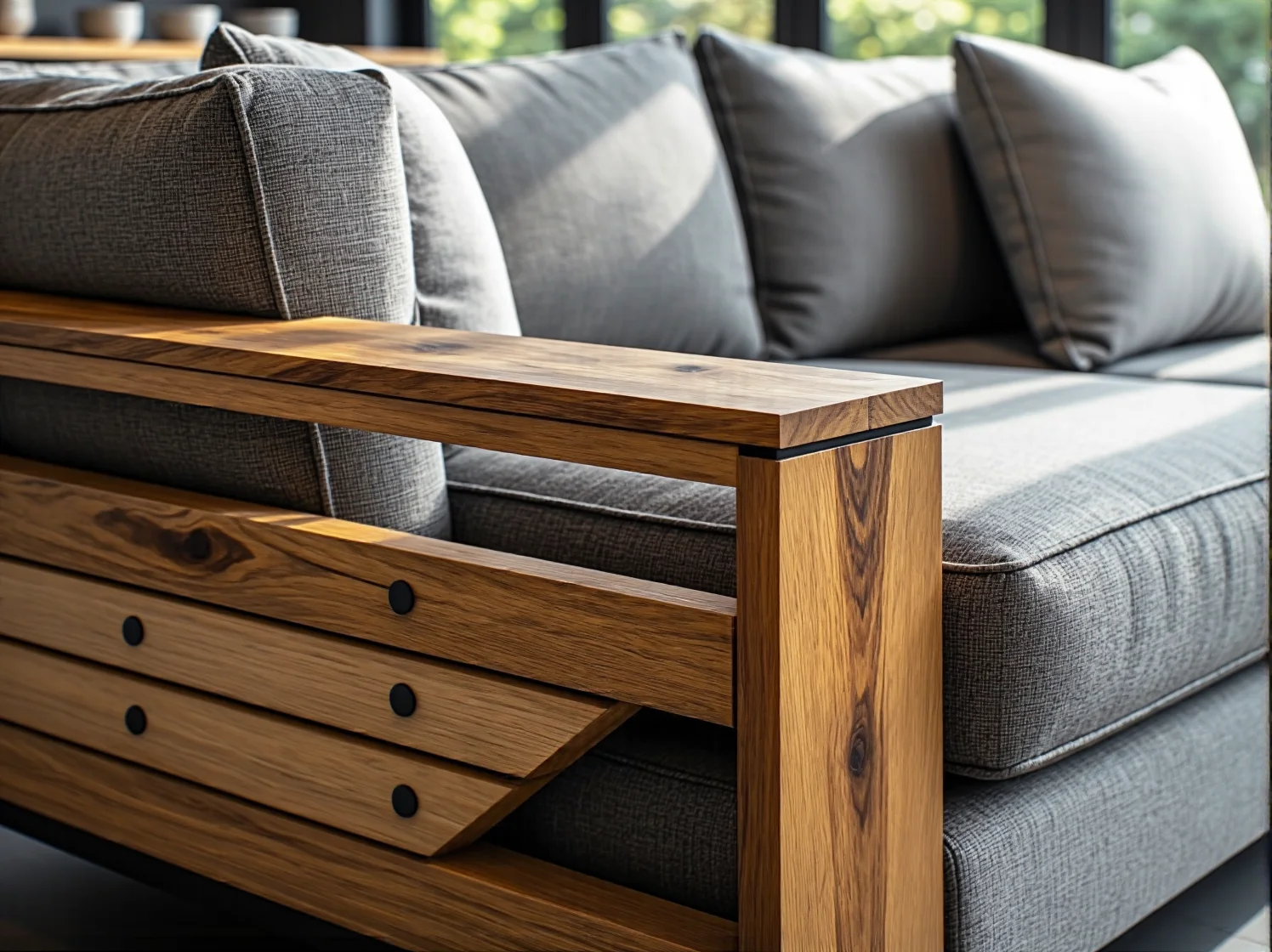 Stół i krzesła ogrodowe idealne do spożywania posiłków na świeżym powietrzu, w otoczeniu zieleni nad jeziorem.